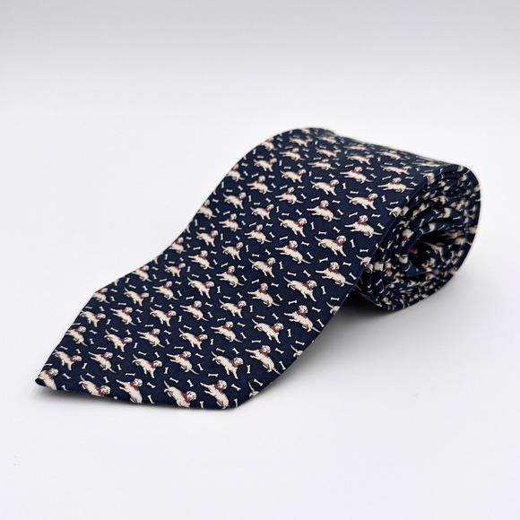 Vineyard Vines Other - VINEYARD VINES 100% Silk Navy Dog Bone Print Martha's Vineyard 3.75" x 57" Tie